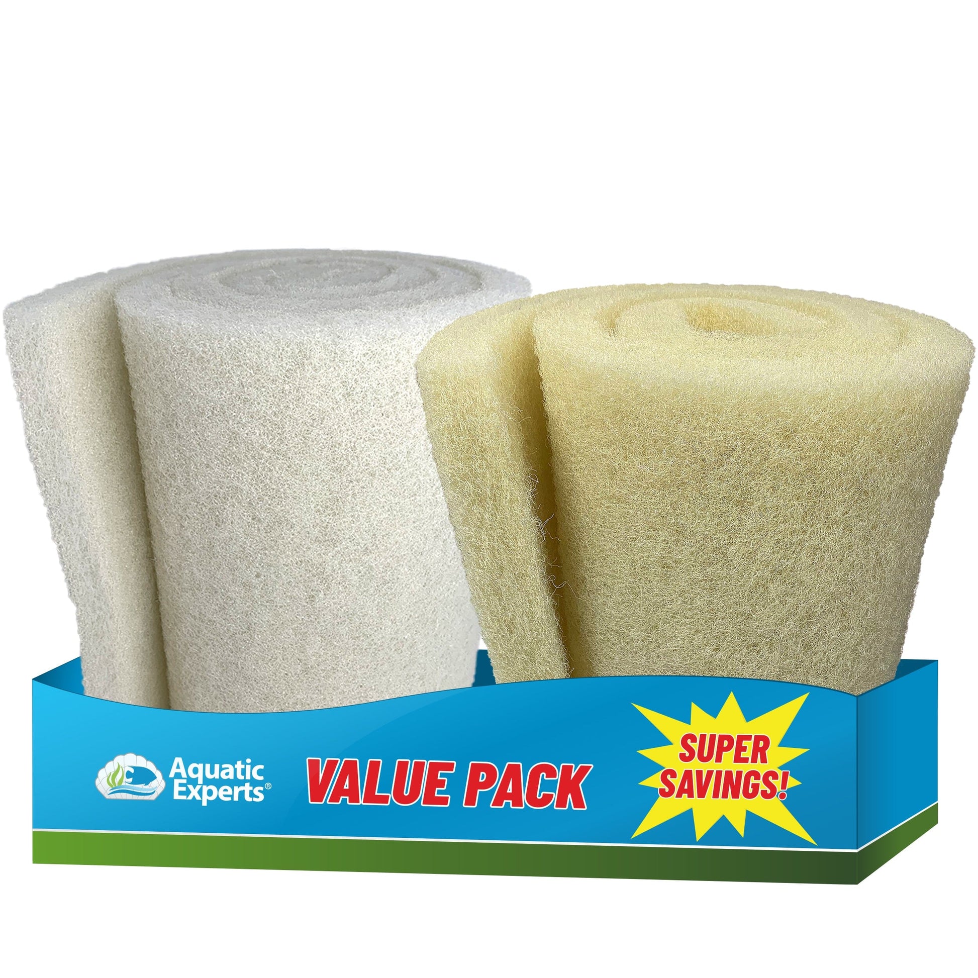 Classic Koi Pond Filter Pad FINE - White Bulk Roll Filter Media, Ultra-Durable for Fish Ponds - Made in USA Value Pack 12" Cream & White Aquatic Experts