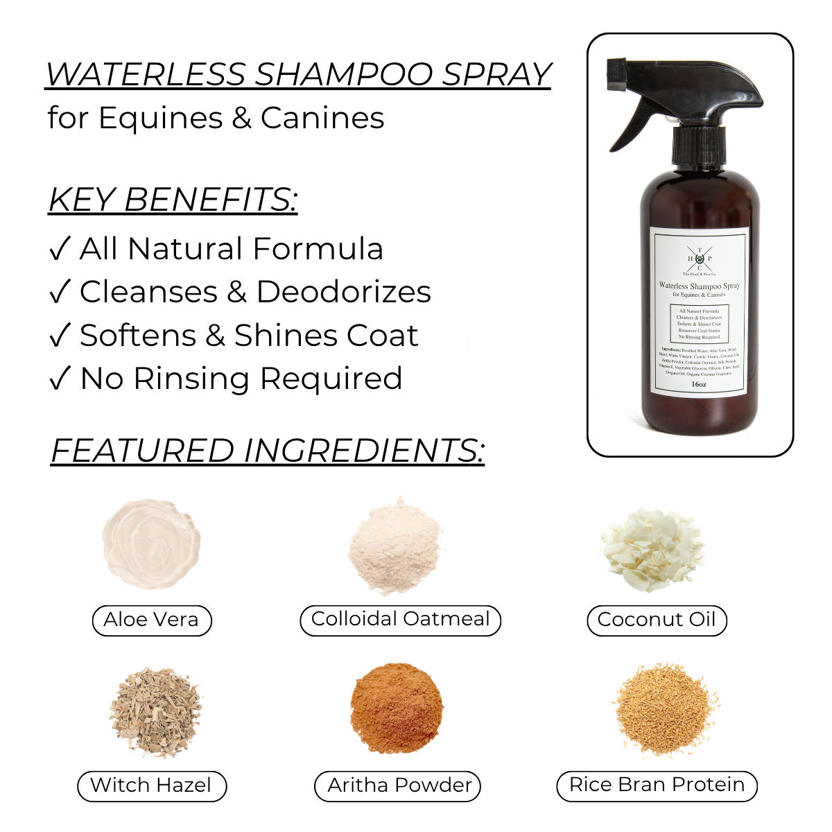 Waterless Shampoo Spray for Dogs & Horses The Hoof & Paw Co.