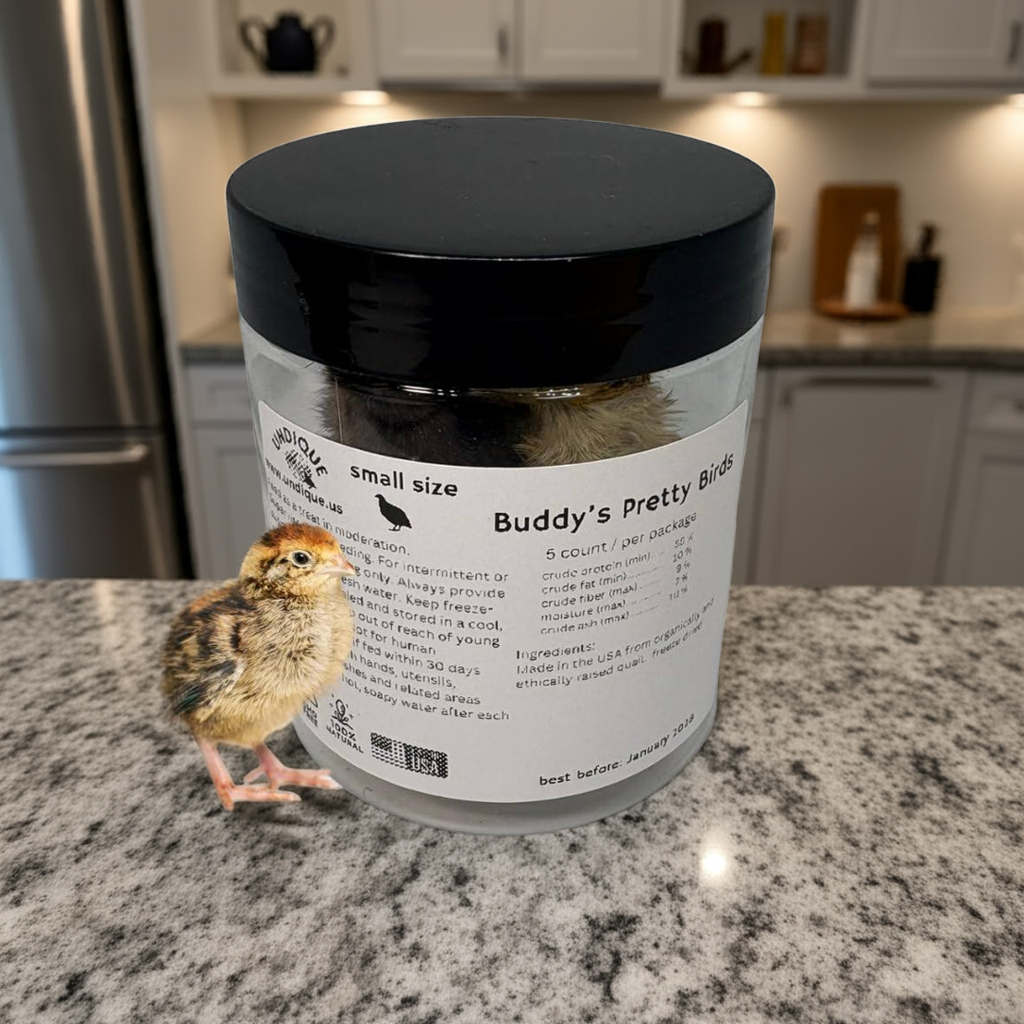 Whole Quail for Carnivore Pets - Premium Quality Natural Pet Treats Quail - Natural Prey Feeding Quail - Freeze-Dried for Essential Nutrients and Enzymes Small Size 5 Count Quailz.com by Undique LLC