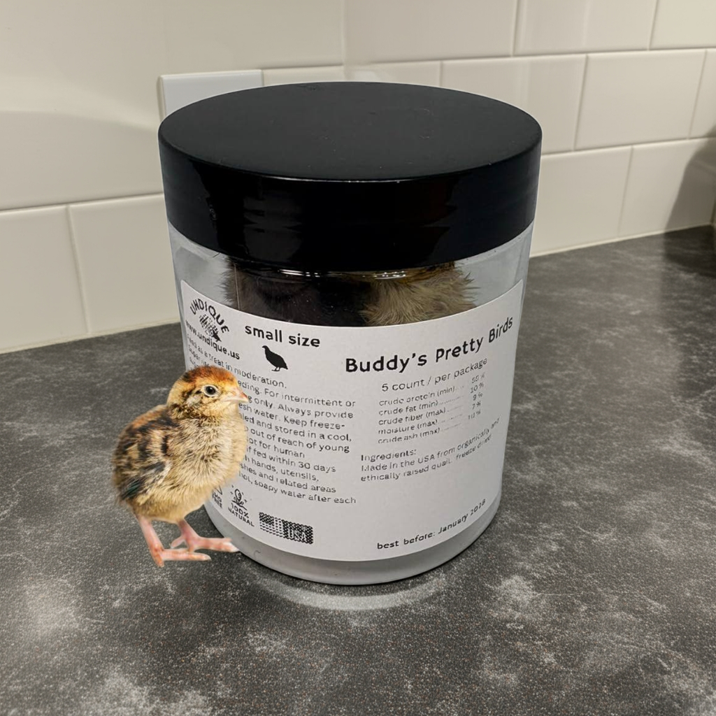 Whole Quail for Carnivore Pets - Premium Quality Natural Pet Treats Quail - Natural Prey Feeding Quail - Freeze-Dried for Essential Nutrients and Enzymes Small Size 5 Count Quailz.com by Undique LLC