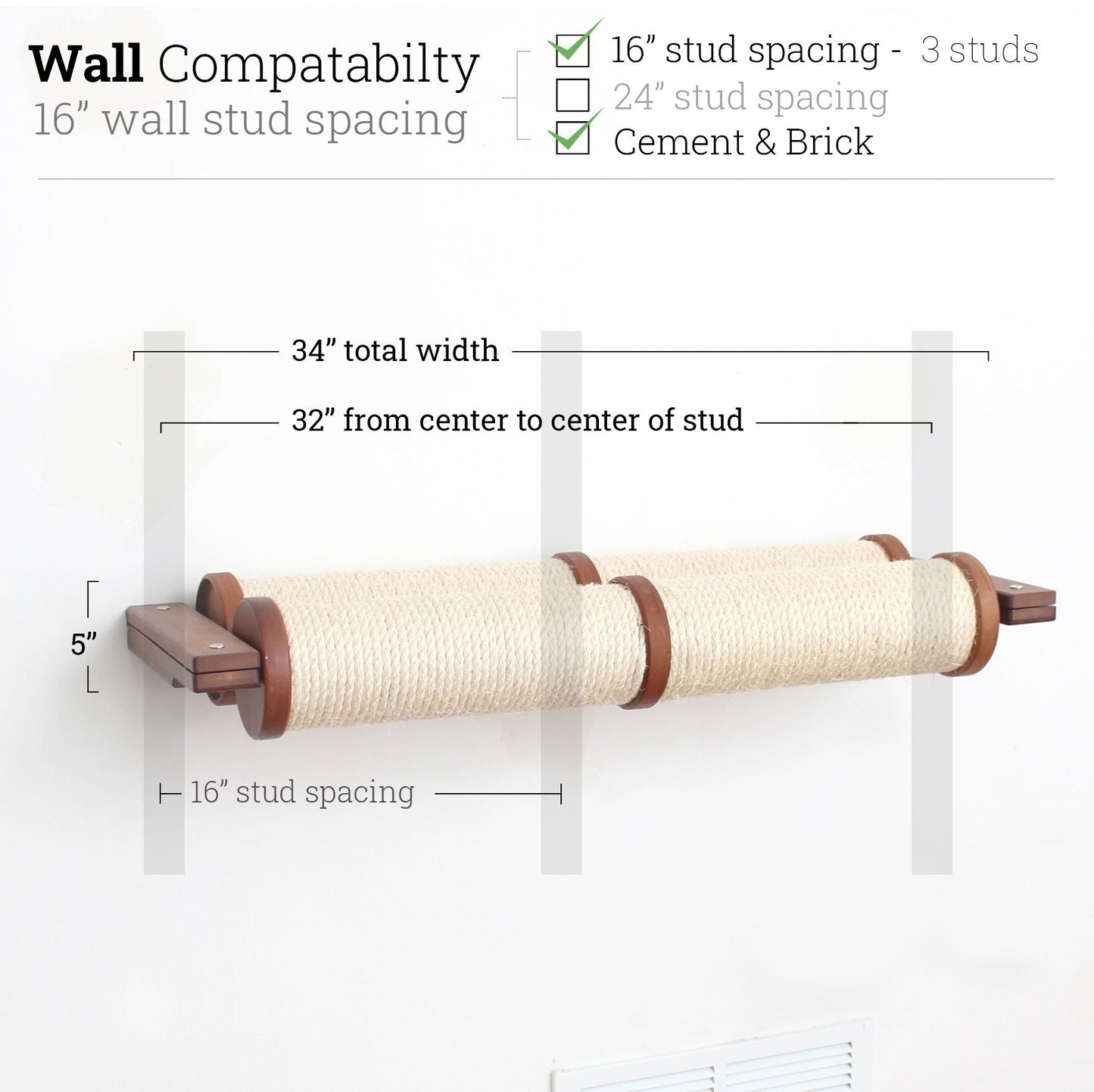 Horizontal Scratching Post for Cats English Chestnut Bamboo 2-Tier Double Cat Scratcher Catastrophic Creations