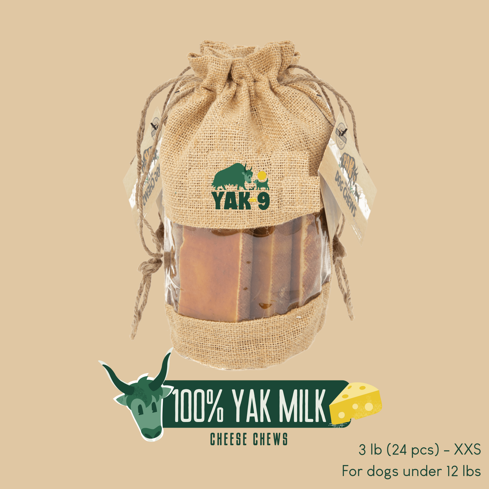 100% Yak Milk Chews for Dogs 100% YAK CHEWS Yak9 Chews