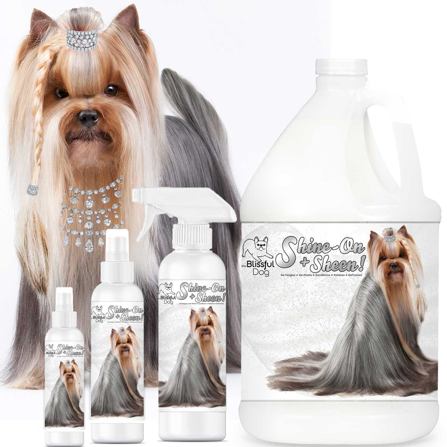 Shine-On+Sheen Dog De-Tangling Coat Spray 4 OZ BOTTLE SPRAY The Blissful Dog