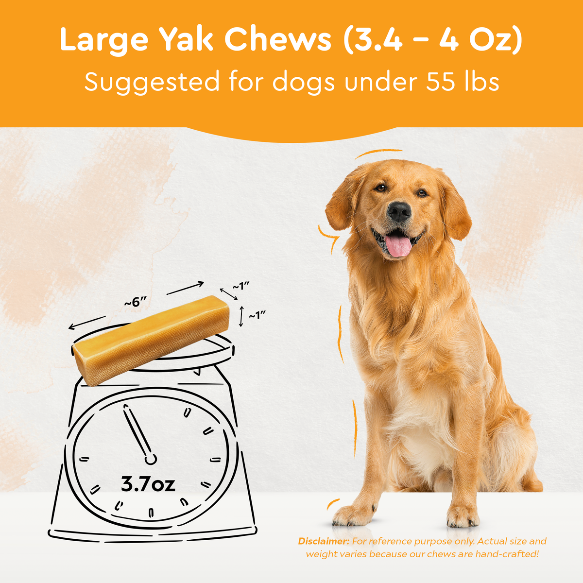 Strawberry Flavored Yak Cheese Chew - made with REAL STRAWBERRY Puree - Single Yak Chew Chief’s Treats and Pet Supplies