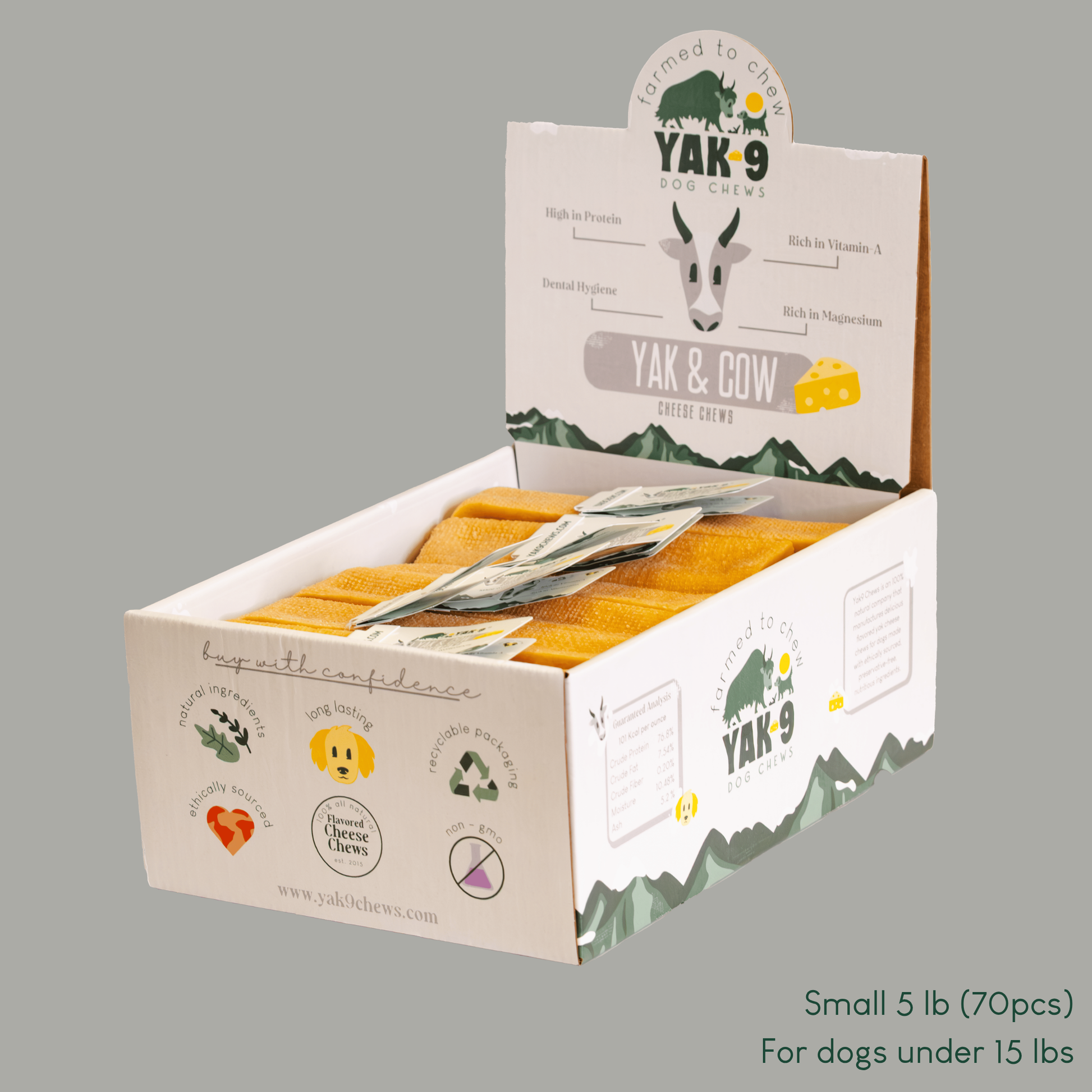 Yak and Cow Cheese Chews for Dogs Small (1.1oz) 5 lb YAK AND COW MILK CHEWS Yak9 Chews