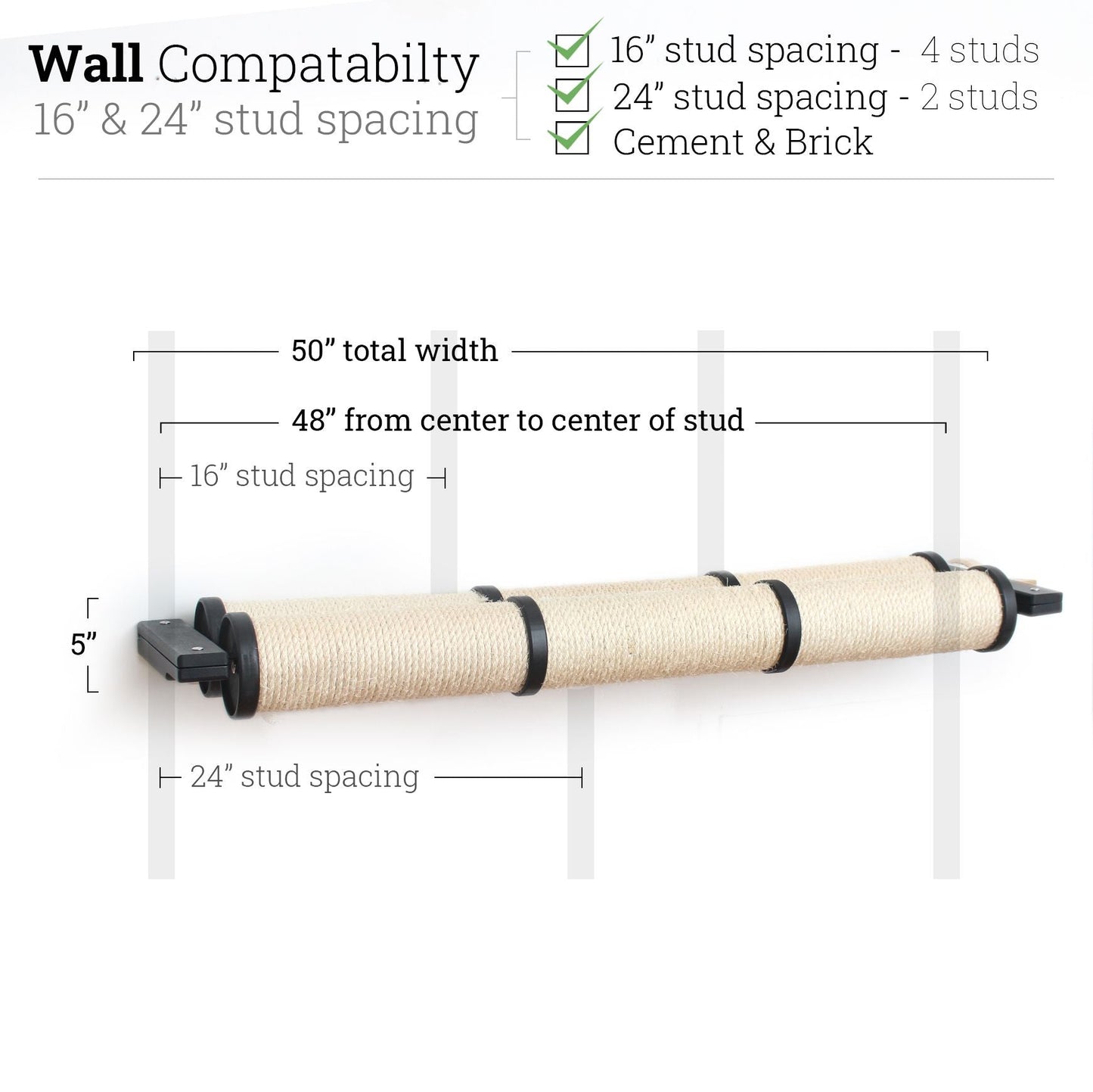 Horizontal Scratching Post for Cats Onyx Bamboo 3-Tier Double Cat Scratcher Catastrophic Creations