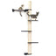 The Crow's Nest - A Wall Cat Scratcher with Hammock Onyx Bamboo Charcoal Gray Canvas 4-Tier 16" Cat Condo Catastrophic Creations