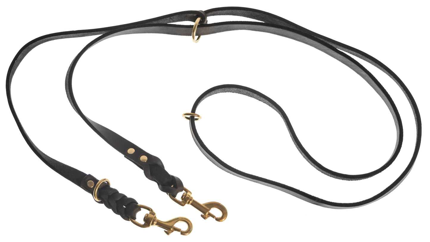 Viper Leather Adjustable Working Lead 8ft Leashes, Leather Dog Leads Dogline