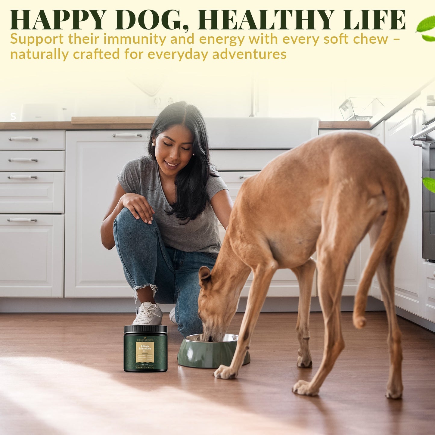 Allergy & Immune Bites for Dogs – Colostrum, Probiotics & Omega-3 – Seasonal Allergy & Itchy Skin Relief – Peanut Butter Flavor Supplements Barrow & Hound