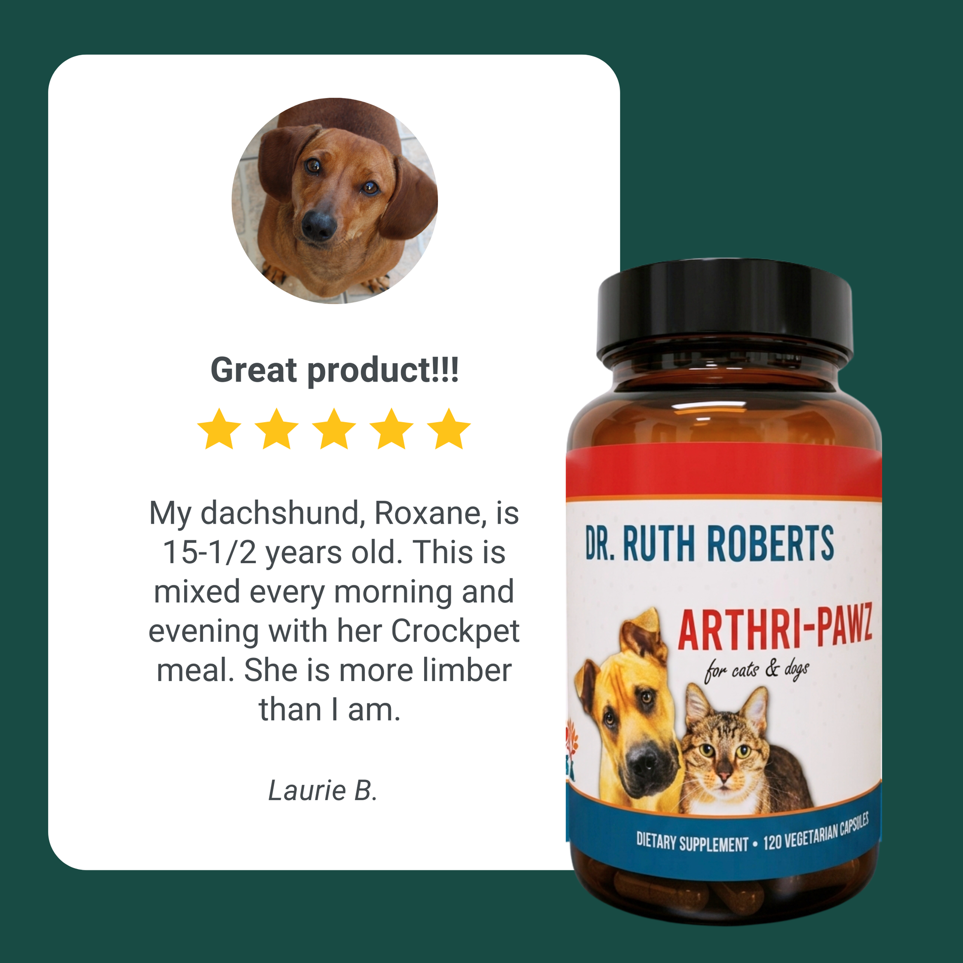 Arthri-Pawz – with Glucosamine for Cats and Dogs Joint Support Dr. Ruth Roberts