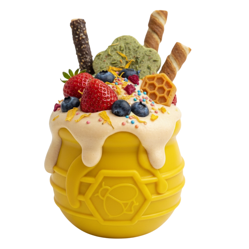 Honey Pot Dog eCup Treat Dispenser | Durable PUP-X Rubber Enrichment Toy | USA Made Rubber Dog Toys SodaPup/True Dogs, LLC
