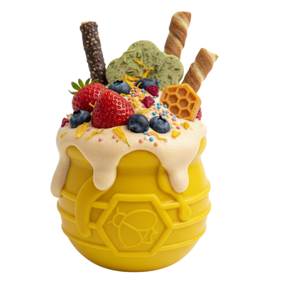 Honey Pot Dog eCup Treat Dispenser | Durable PUP-X Rubber Enrichment Toy | USA Made Rubber Dog Toys SodaPup/True Dogs, LLC