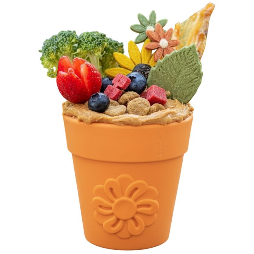 Large Flower Pot eCup Dog Treat Dispenser | Durable USA-Made Enrichment Toy | SodaPup Rubber Dog Toys SodaPup/True Dogs, LLC
