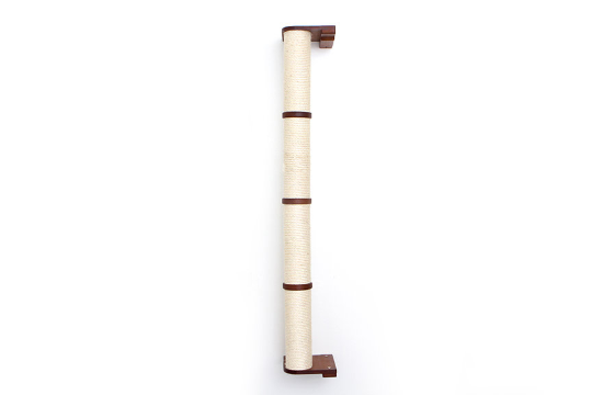 Wall Mounted Cat Climbing Pole - Sisal English Chestnut Bamboo 4-Tier No Leaf Shelf Cat Scratcher Catastrophic Creations