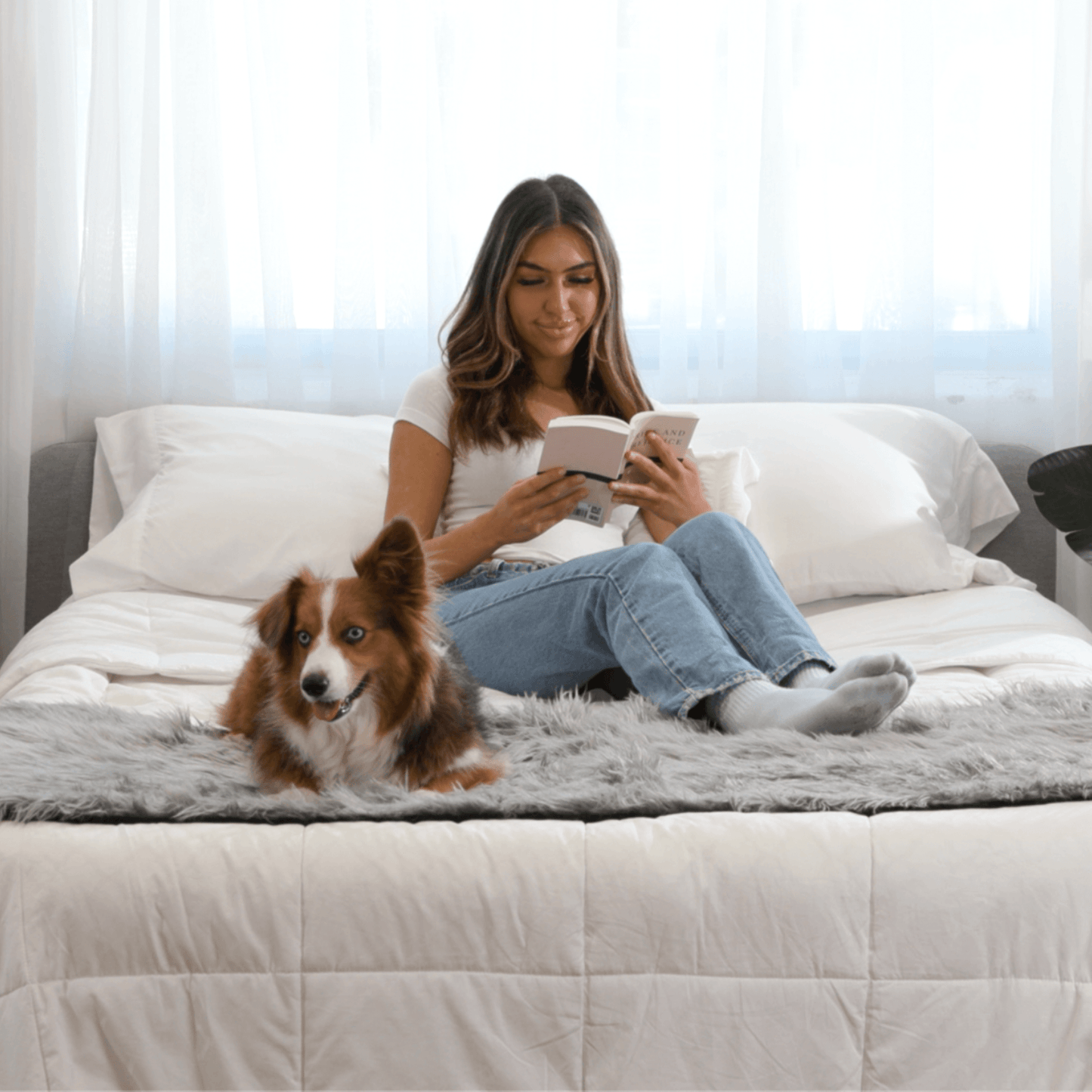 PupProtector™ Waterproof Bed Runner - Charcoal Grey Dog Blanket Paw.com