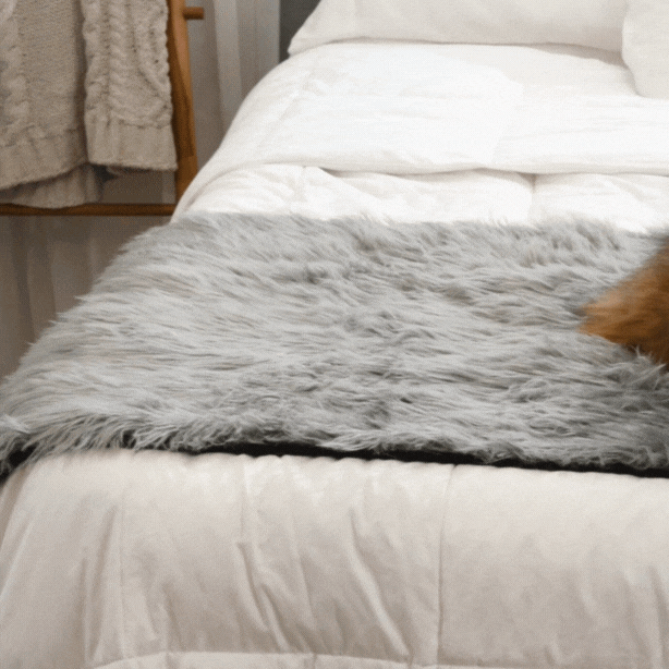 PupProtector™ Waterproof Bed Runner - Charcoal Grey Dog Blanket Paw.com