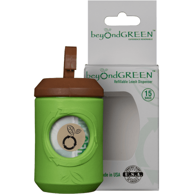 beyondGREEN Dog Waste Bag Leash Dispenser – Clip-On Holder for Standard Rolls – Durable, Portable, Made in USA Poop Bag Dispenser beyondGREEN biotech™