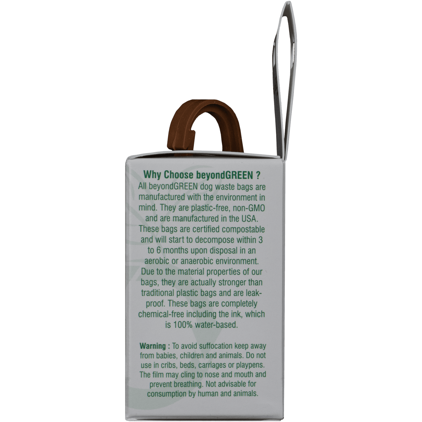 beyondGREEN Dog Waste Bag Leash Dispenser – Clip-On Holder for Standard Rolls – Durable, Portable, Made in USA Poop Bag Dispenser beyondGREEN biotech™