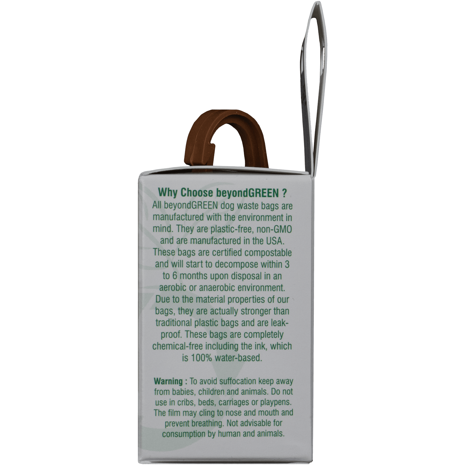 beyondGREEN Dog Waste Bag Leash Dispenser – Clip-On Holder for Standard Rolls – Durable, Portable, Made in USA Poop Bag Dispenser beyondGREEN biotech™