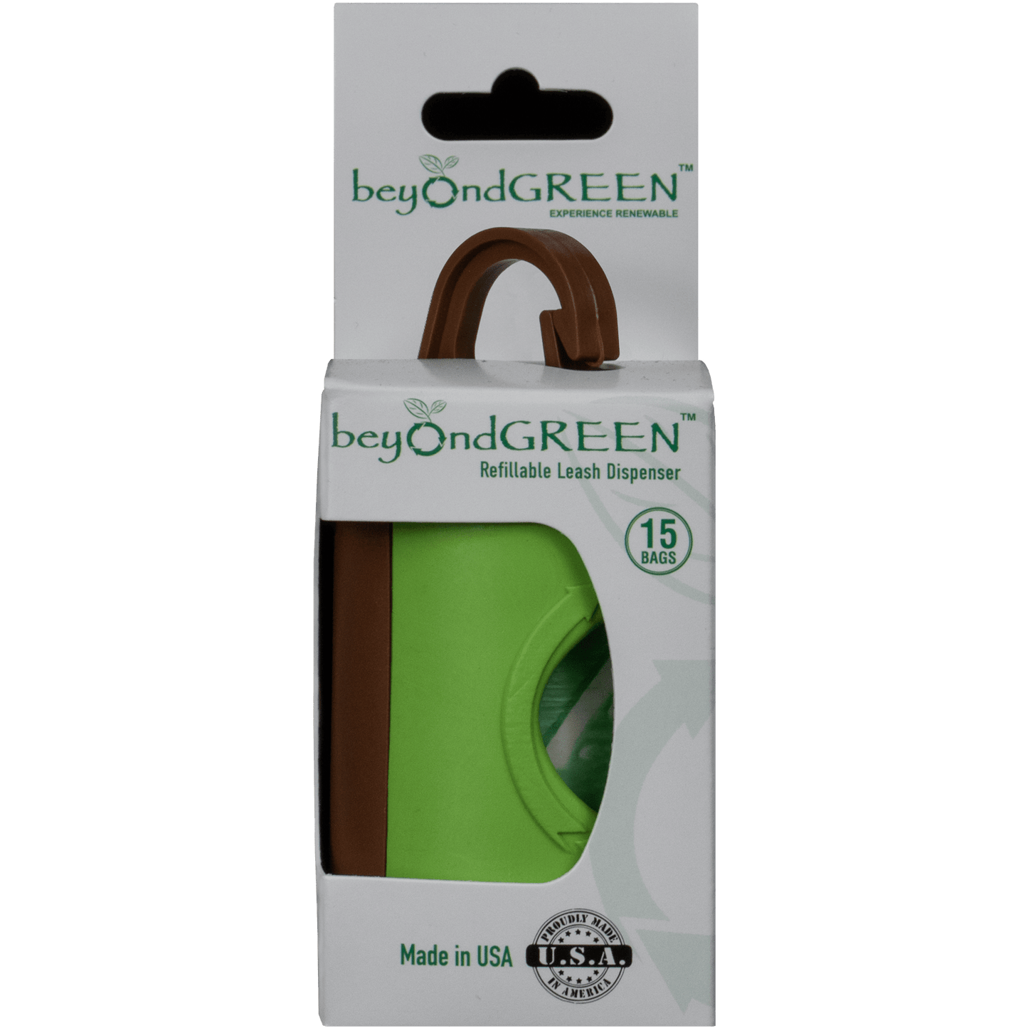 beyondGREEN Dog Waste Bag Leash Dispenser – Clip-On Holder for Standard Rolls – Durable, Portable, Made in USA Poop Bag Dispenser beyondGREEN biotech™