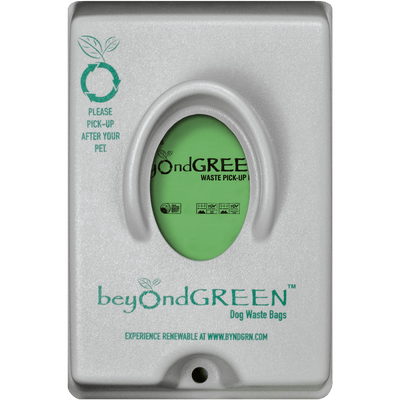 beyondGREEN Single-Pull Dog Waste Bag Dispenser – Wall/Pole Mount – Compatible with Single-Pull Header Packs – Heavy-Duty Construction Gray 1 Poop Bag Dispenser beyondGREEN biotech™