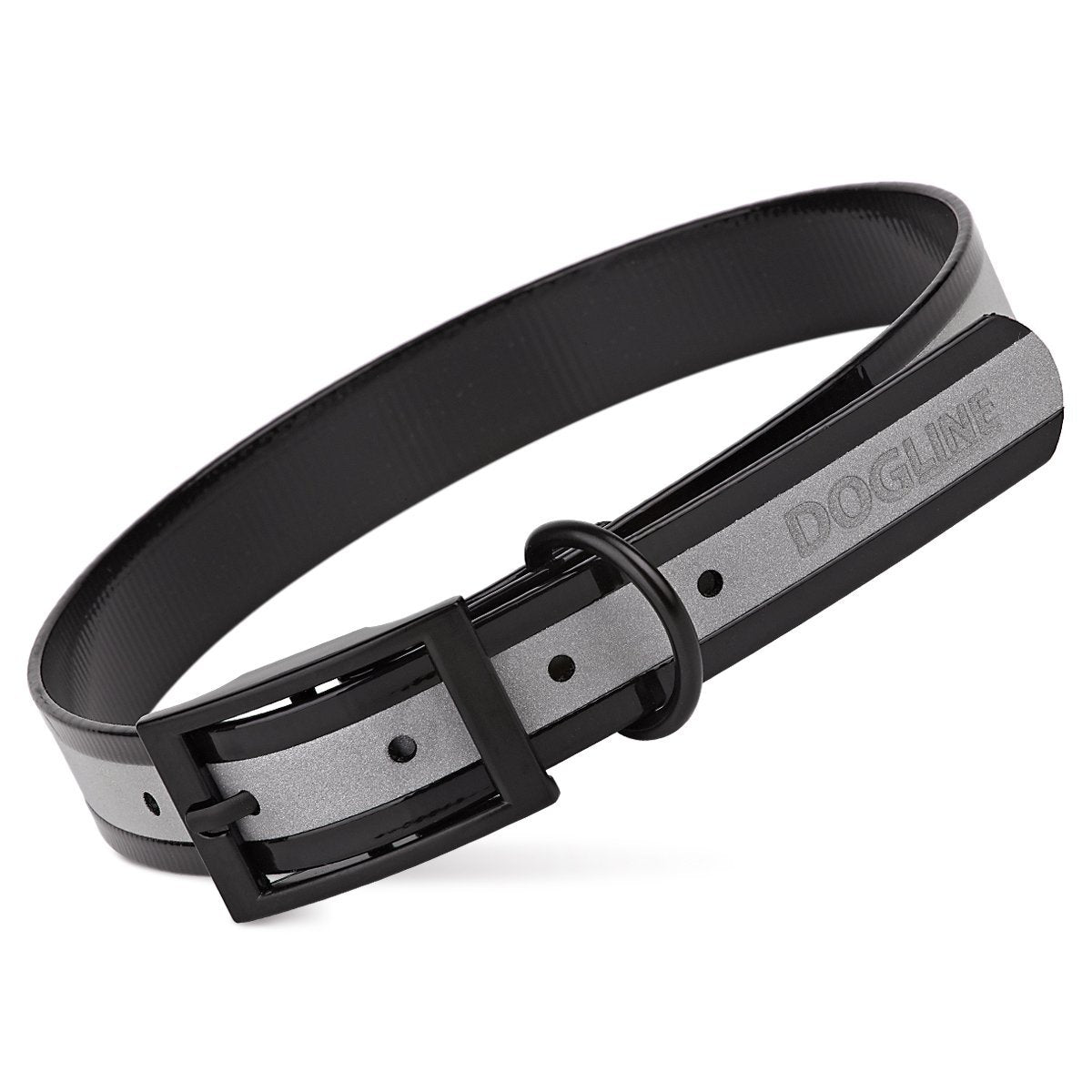 Biothane Translucent Reflective Dog Collar Black Dog Collars Dogline