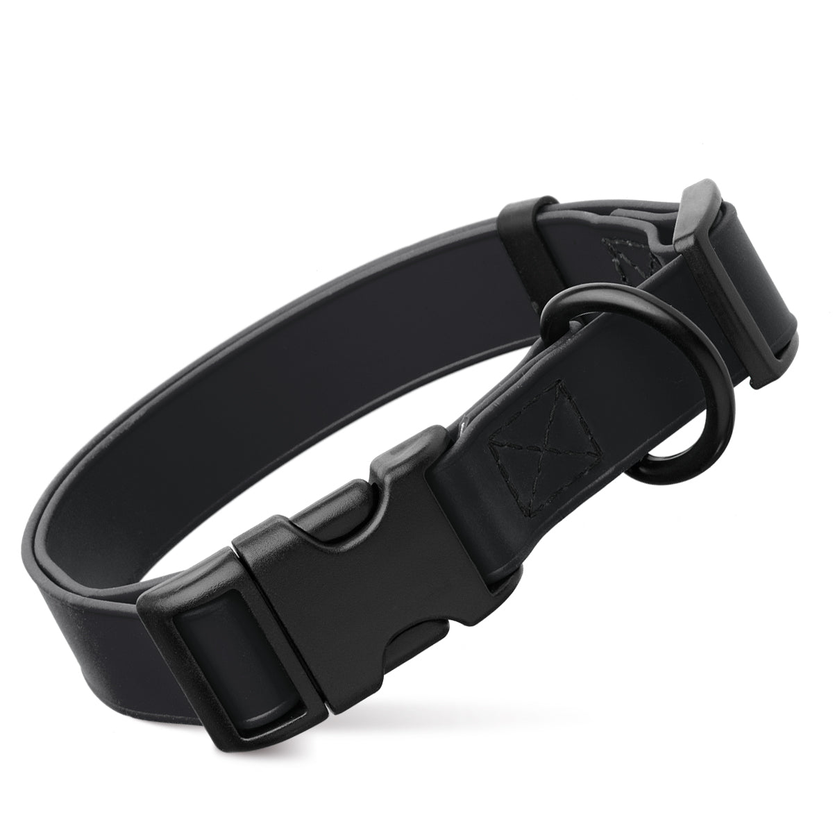 Dogline Biothane Waterproof Dog Collar with Quick Release Buckle Black Dog Collars Dogline