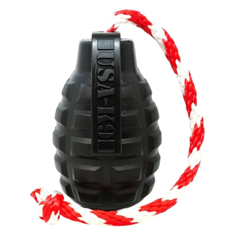 USA-K9 Magnum Grenade - Black Magnum Rubber Chew Toy for Extreme Chewers | USA Made Rubber Dog Toys SodaPup/True Dogs, LLC