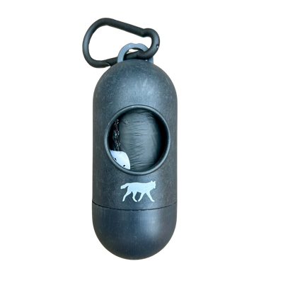 bamboo poop bag dispenser + compostable roll Dog Poop Bag Dispenser rōmng