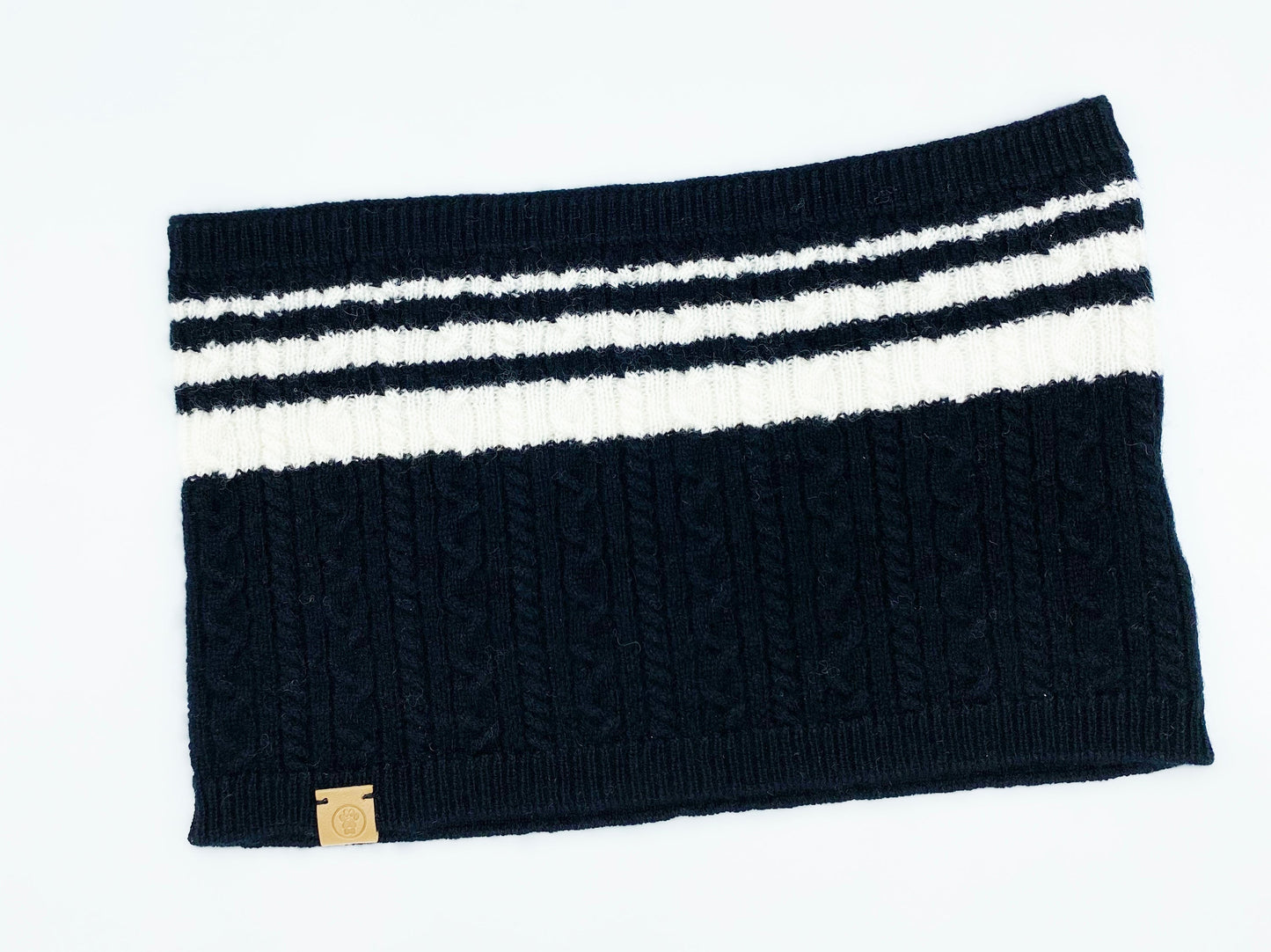 Cashmere Blend Scarf sets for Pets and their humans, Black and White BANDANA BESPOKE PAWS