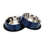 Country Living Set of 2 Ribbed Non-Slip Pet Bowls – Poseidon Blue Ribbed Bowls American Pet Supplies