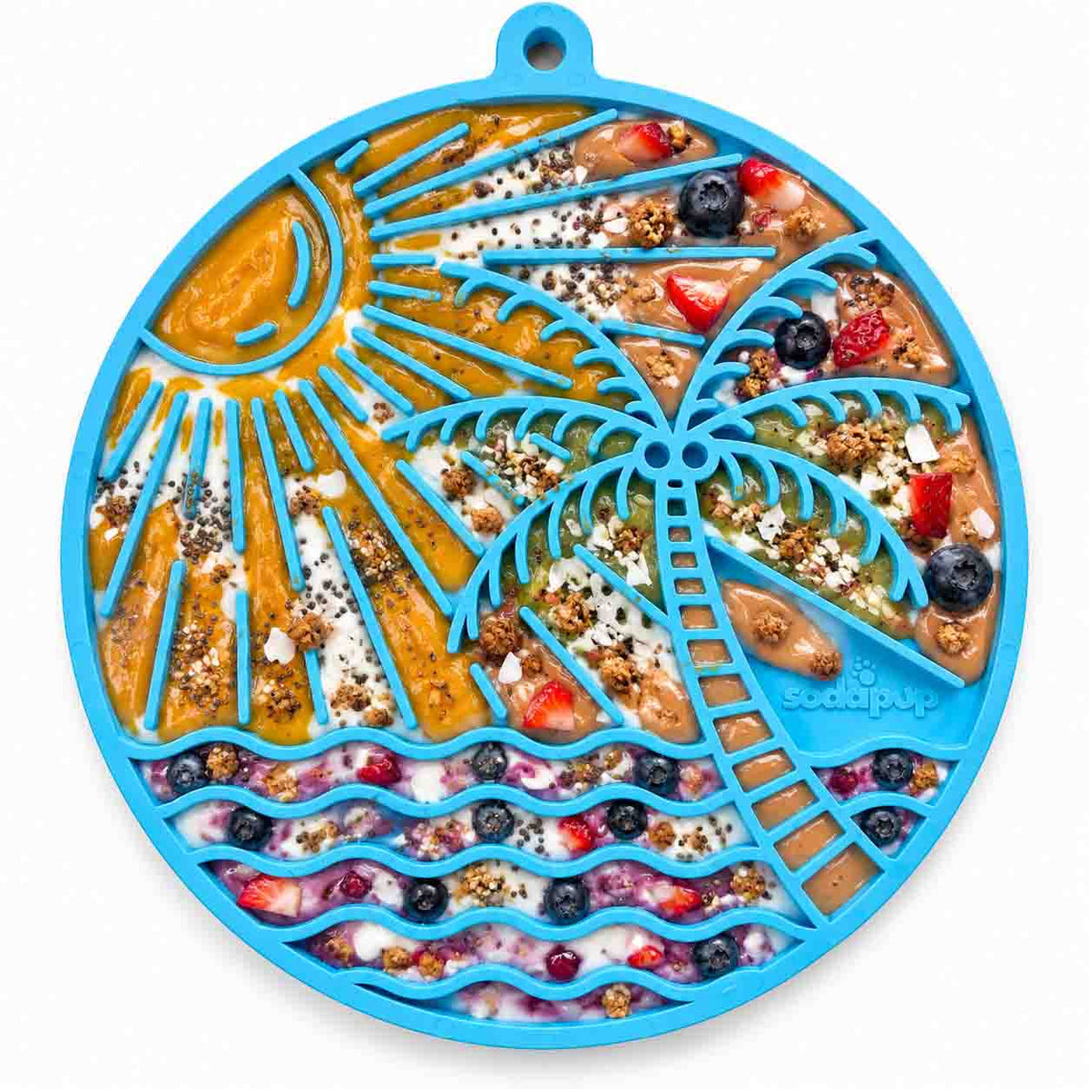 Sun n' Sea eMat - Enrichment Lick Mat For Dogs and Cats - With Suction Cups - Beach Design | USA Made EMAT SodaPup/True Dogs, LLC