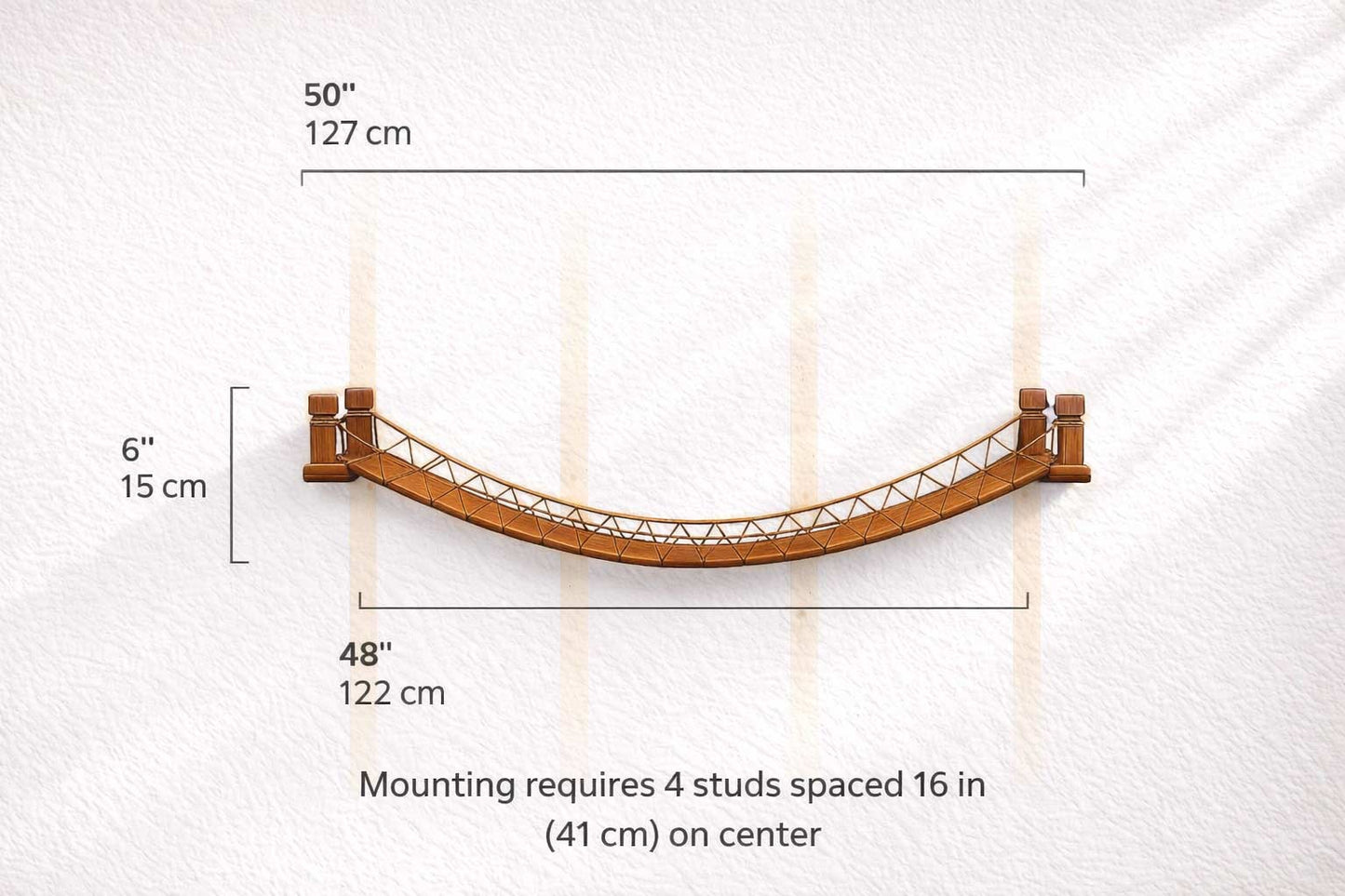 Cat Bridge for Wall English Chestnut Bamboo 50" Cat Bridge Catastrophic Creations