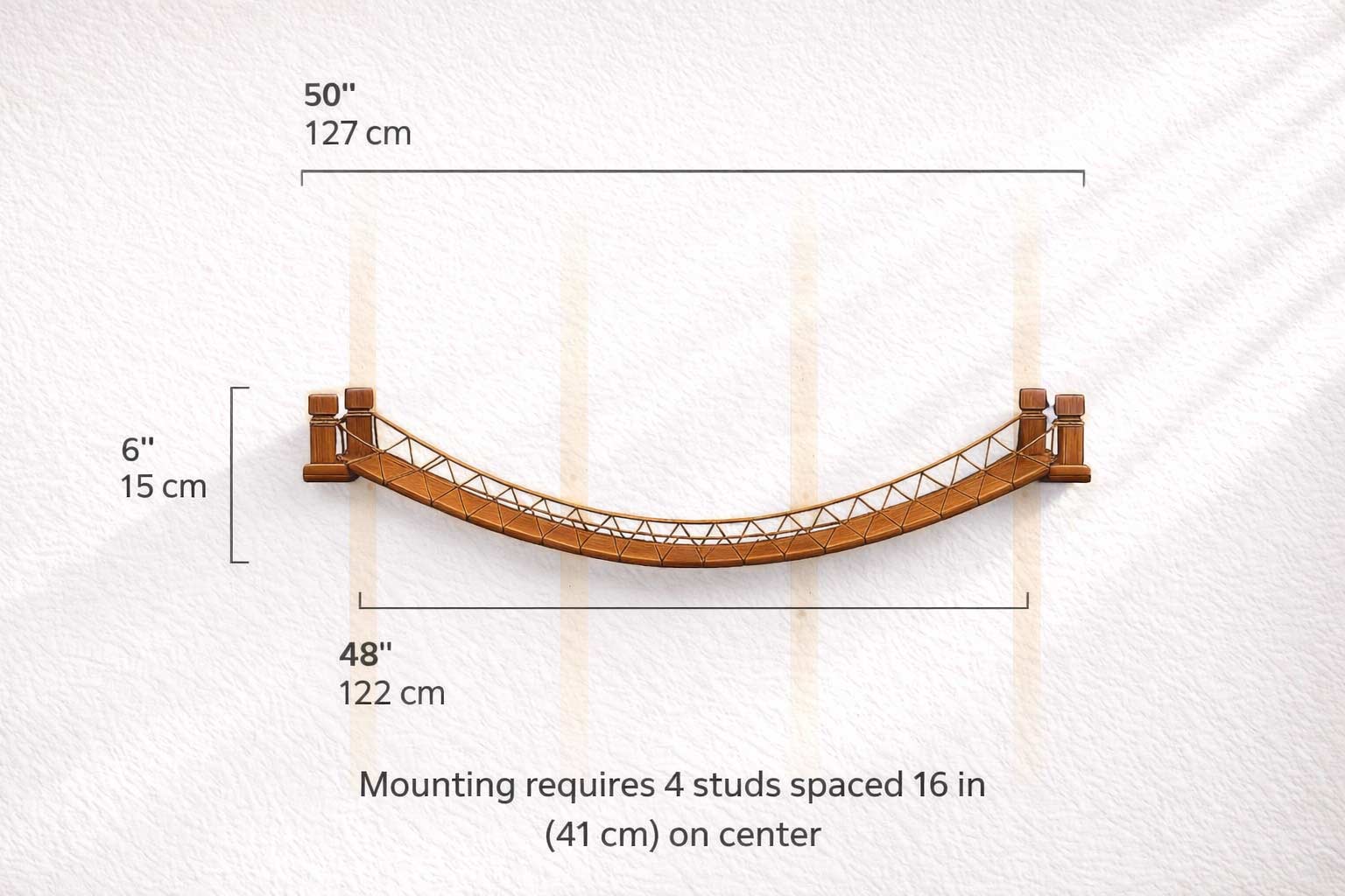 Cat Bridge for Wall English Chestnut Bamboo 50" Cat Bridge Catastrophic Creations