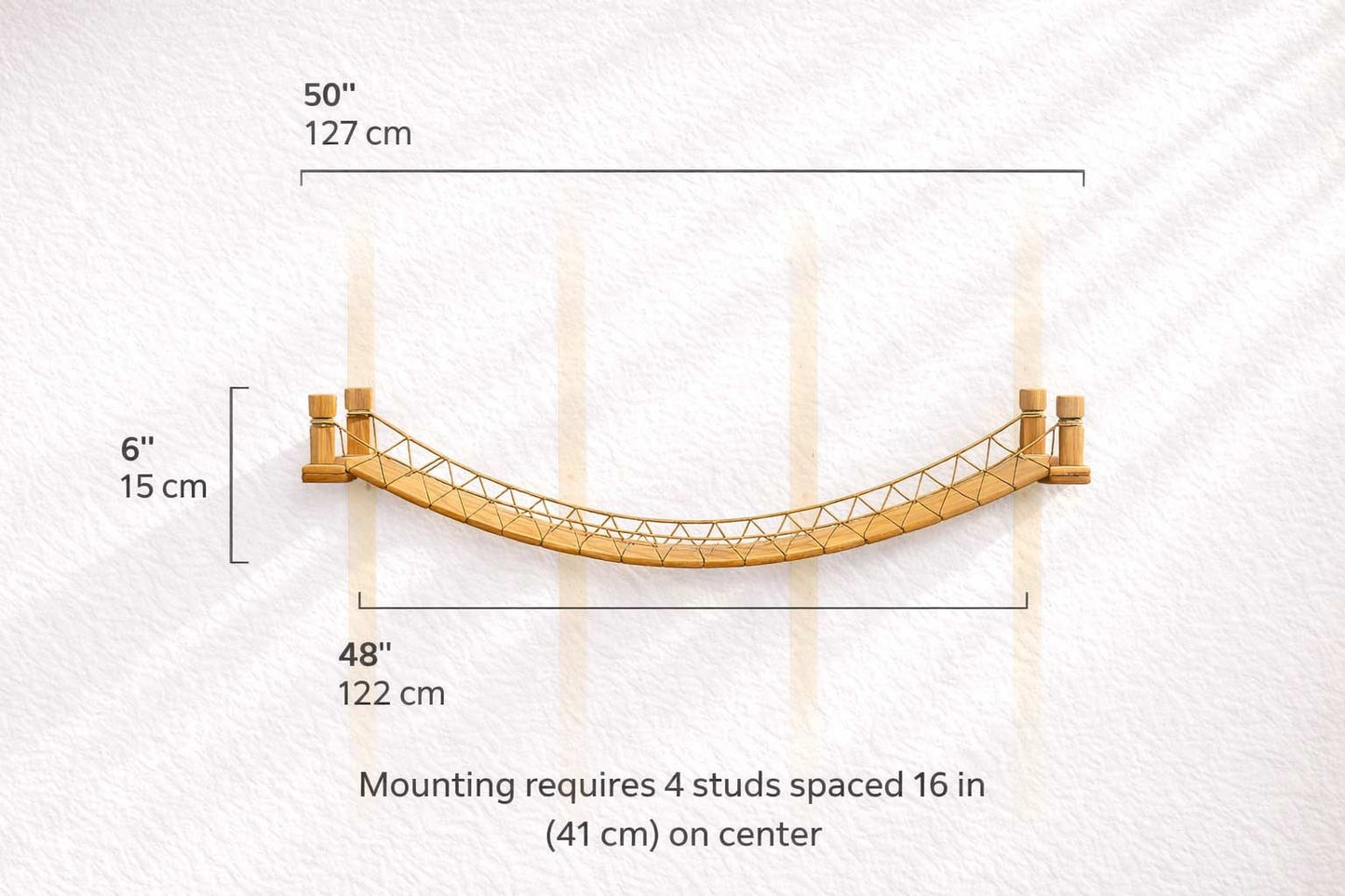 Cat Bridge for Wall Natural Bamboo 50" Cat Bridge Catastrophic Creations