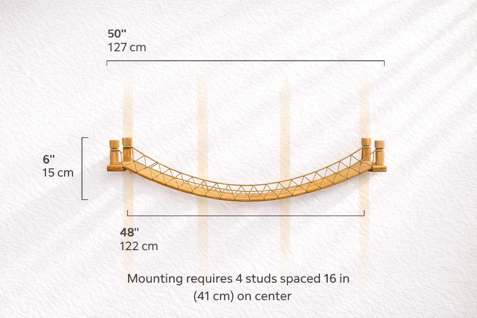 Cat Bridge for Wall Natural Bamboo 50" Cat Bridge Catastrophic Creations