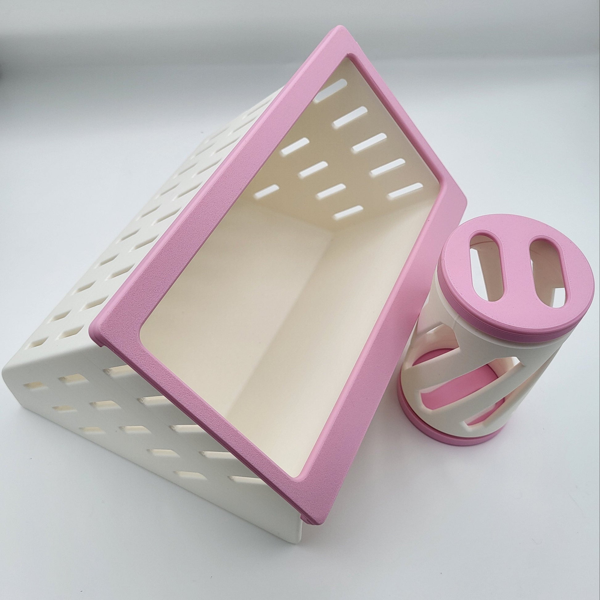 Open Air Hay Feeder and Hay Roller Bundle | 6 Colors Bubblegum Pink Hay feeder Bunny Business