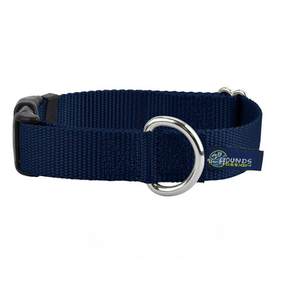 5/8″ and 1″ Navy Blue Nylon Dog Collar 2 Hounds Design