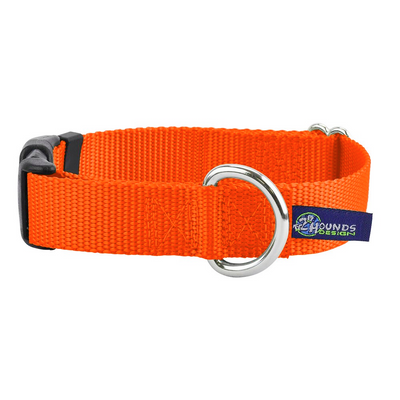5/8″ and 1″ Neon Orange Nylon Dog Collar 2 Hounds Design