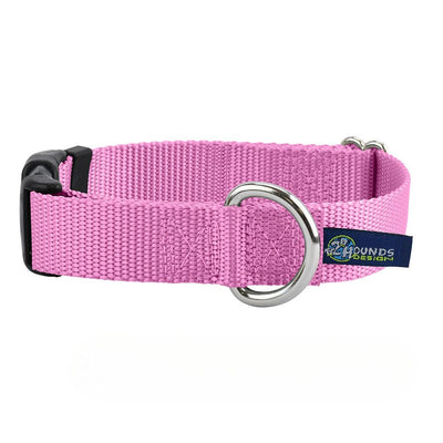 5/8″ and 1″ Rose Pink Nylon Dog Collar 2 Hounds Design