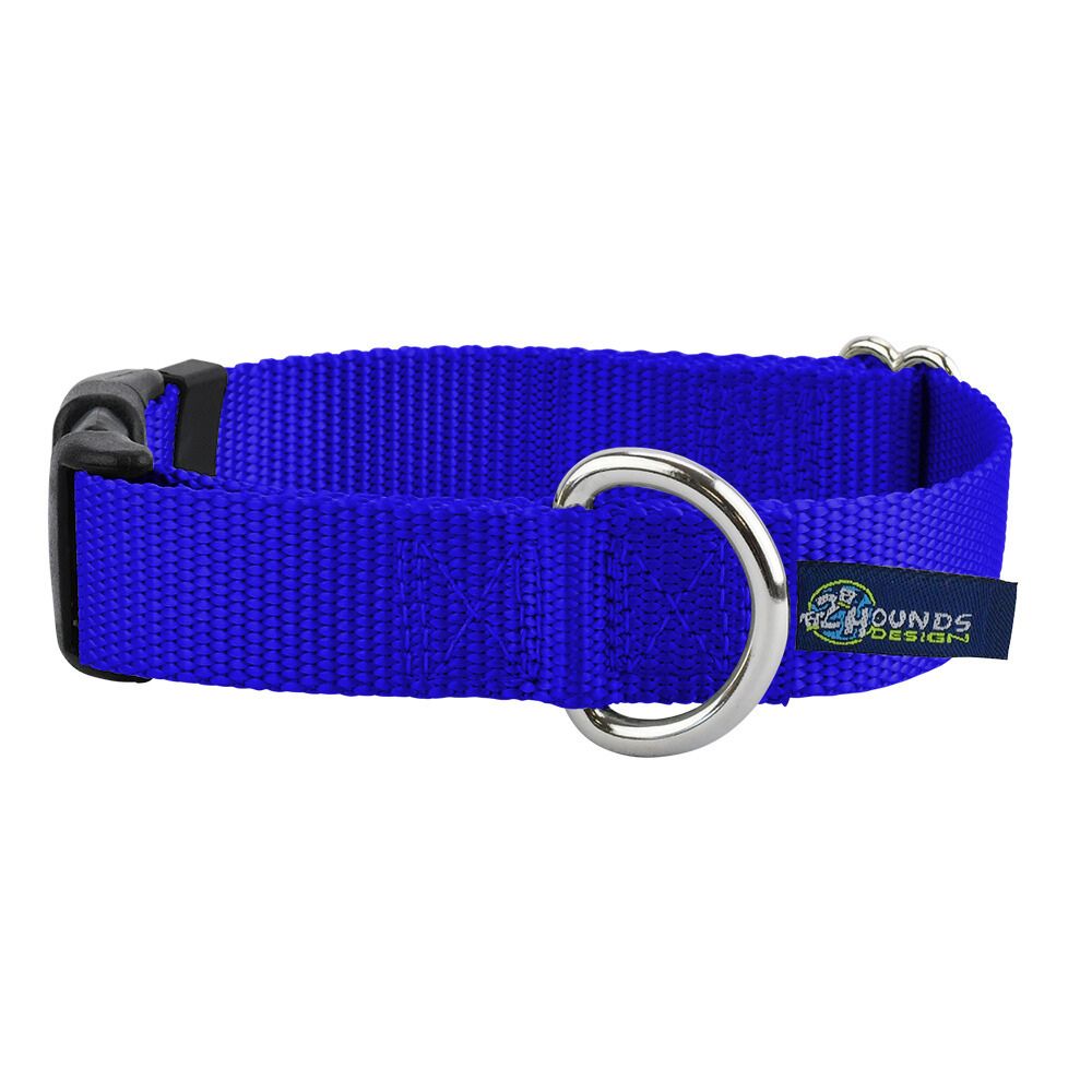 5/8″ and 1″ Royal Blue Nylon Dog Collar 2 Hounds Design