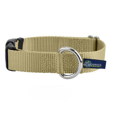 5/8″ and 1″ Tan Nylon Dog Collar 2 Hounds Design