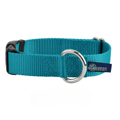 5/8″ and 1″ Teal Nylon Dog Collar 2 Hounds Design