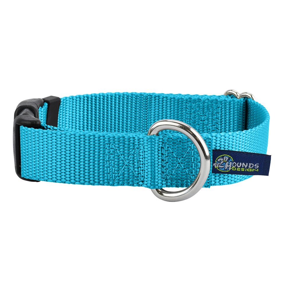 5/8″ and 1″ Turquoise Nylon Dog Collar 2 Hounds Design