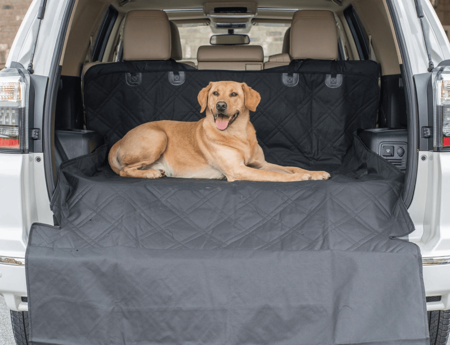 PupProtector™ Cargo Cover Liner for SUVs and Cars Universally Compatible Car Cover Travel Paw.com