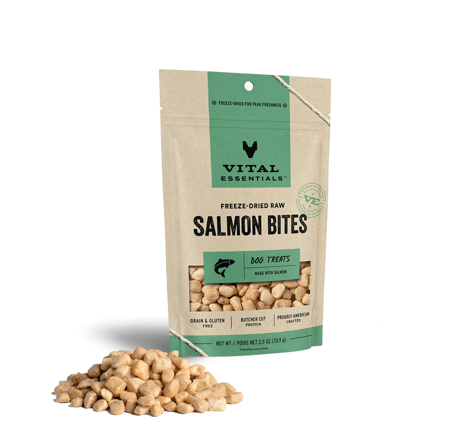 Vital Essentials Raw Salmon Bites FD Dog Treats 2.5 oz Vital Essentials