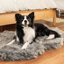 PupRug by Paw.com® Faux Fur Orthopedic Dog Bed - Curve Charcoal Grey Dog Beds Paw