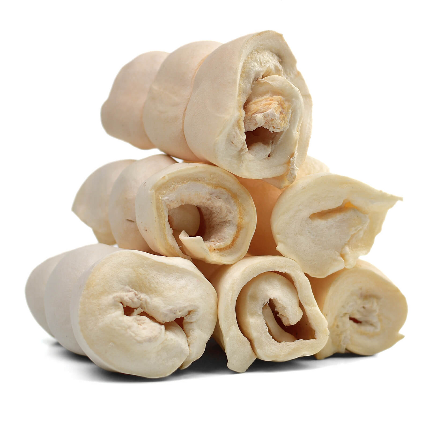 5"- 6" Beef Cheek Rolls, Plain and Flavored Beef Supercan Bully Sticks