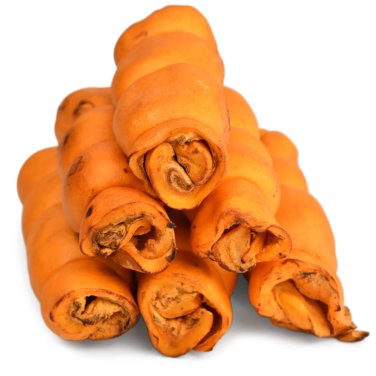 5"- 6" Beef Cheek Rolls, Plain and Flavored Beef Supercan Bully Sticks