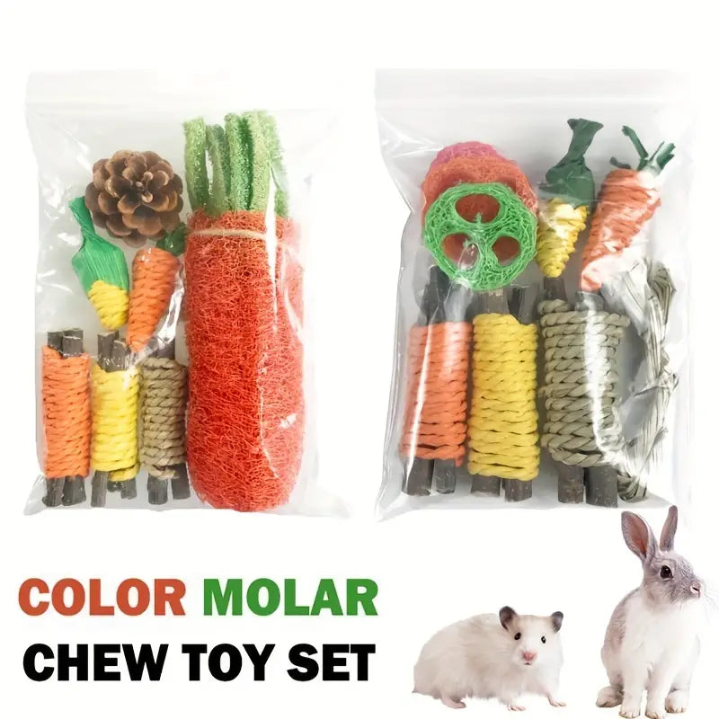 Small Animal Chew Toys For Rabbit Bunny Hamster Chinchillas, Small Animal Teeth Cleaning Molar Toys Pet Accessories Dahlia Pets